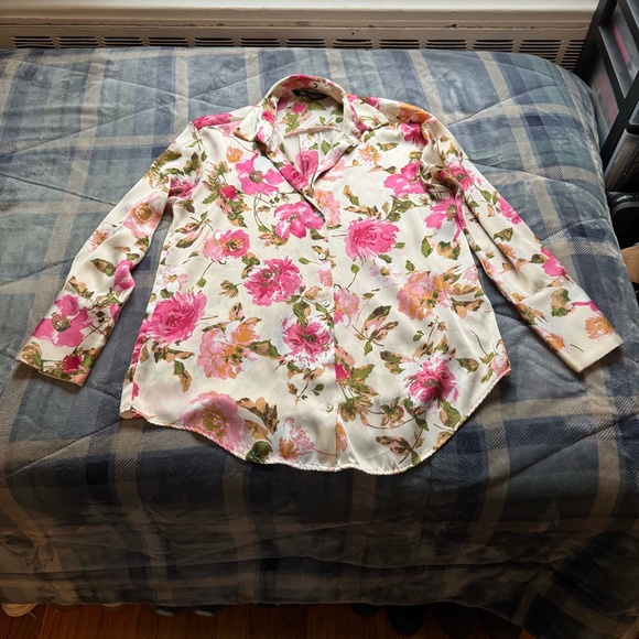 Zara Satin Effect Floral Print Shirt - Picture 10 of 15